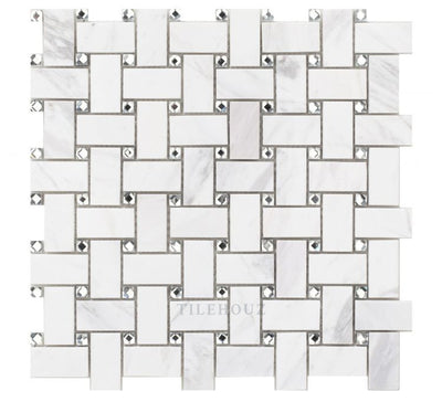Cross White 12 X Glass Mosaic Tile