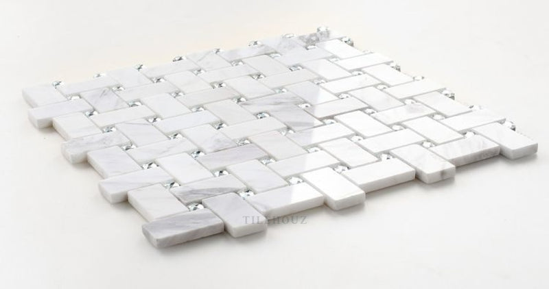 Cross White 12 X Glass Mosaic Tile