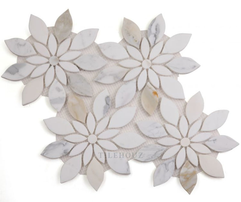 Daisy Bloom Calacatta 11.75 X 13.25 Marble