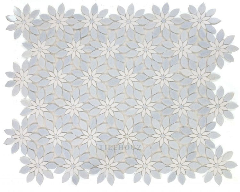 Daisy Bloom Ocean 11.75 X 13.25 Marble