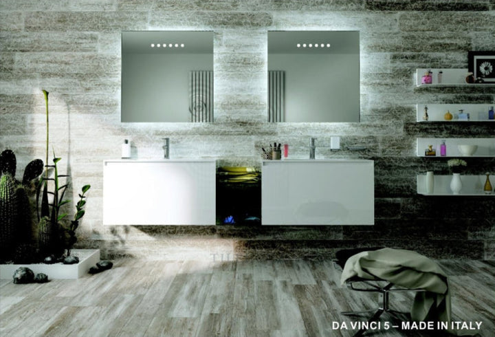 DaVinci 5 porcelain tile 12x48, gray stone-look wall tile