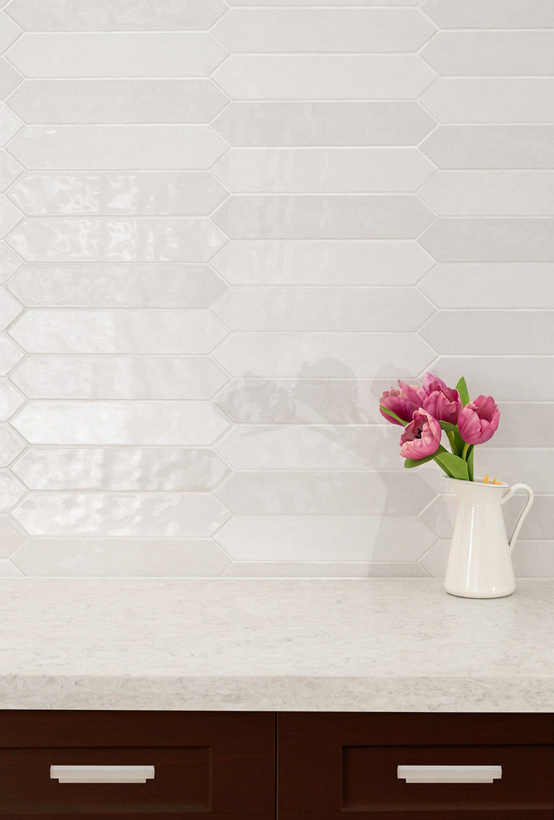 RENZO DOVE CERAMIC GLOSSY PICKETT TILE