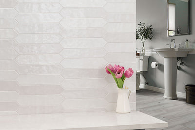 RENZO DOVE CERAMIC GLOSSY PICKETT TILE