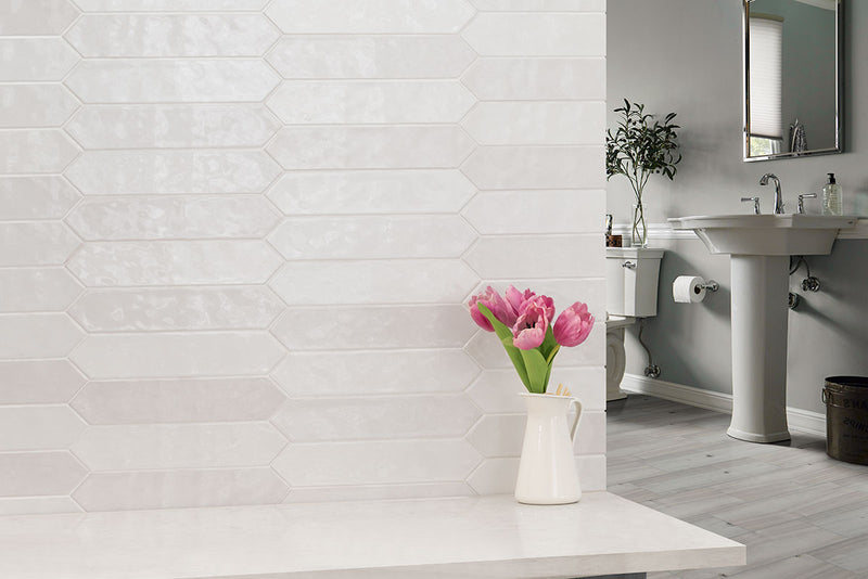 RENZO DOVE CERAMIC GLOSSY PICKETT TILE