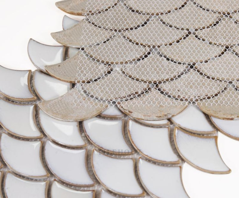 Dragon Scale Fancy White 9.75 X 12 Handmade Porcelain