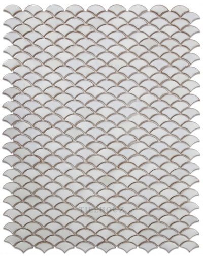 Dragon Scale Fancy White 9.75 X 12 Handmade Porcelain