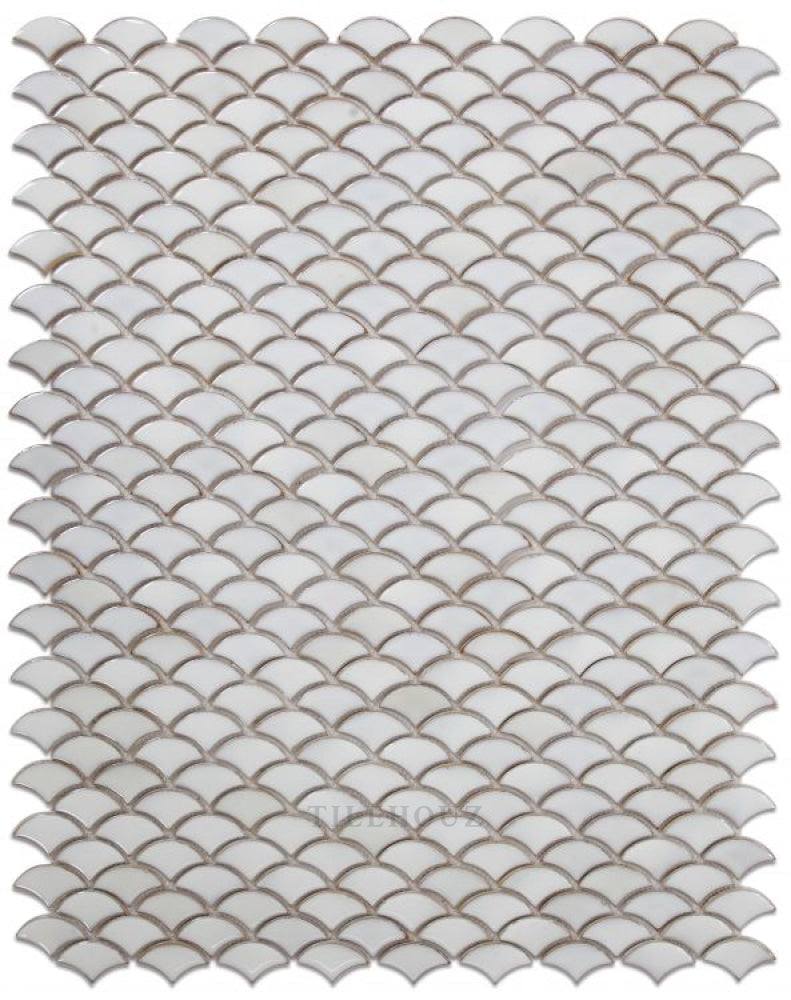 Dragon Scale Fancy White 9.75 X 12 Handmade Porcelain
