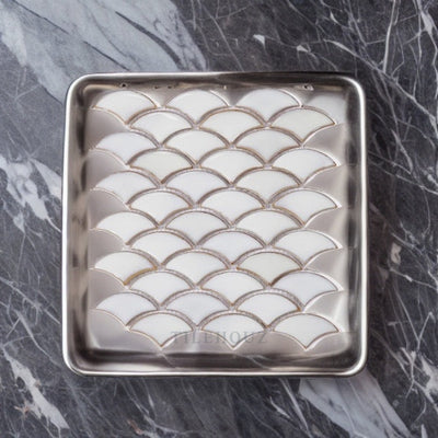 Dragon Scale Fancy White 9.75 X 12 Porcelain Mosaic Tile Handmade