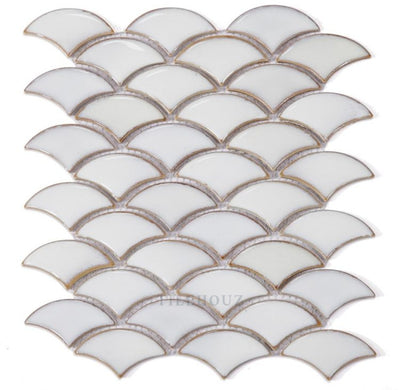 Dragon Scale Fancy White 9.75 X 12 Handmade Porcelain