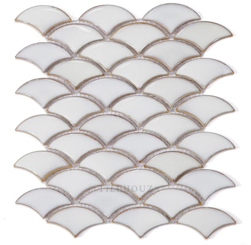 Dragon Scale Fancy White 9.75 X 12 Handmade Porcelain