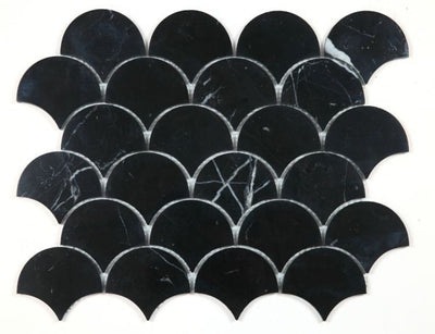 Dragon Scale Nero Marquina 10.5 X 13 Polished Marble