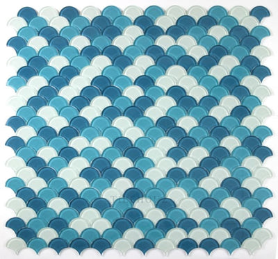 Dragon Scale Ocean Glass 12 X Mosaic Tile