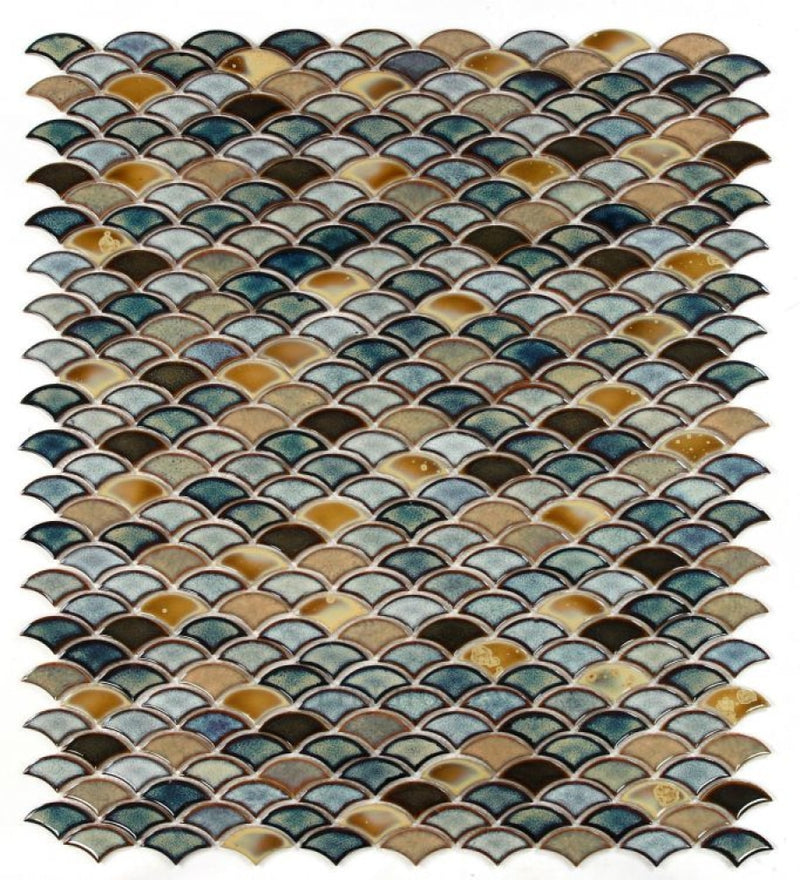 Dragon Scale Olive 10 X 12 Handmade Porcelain
