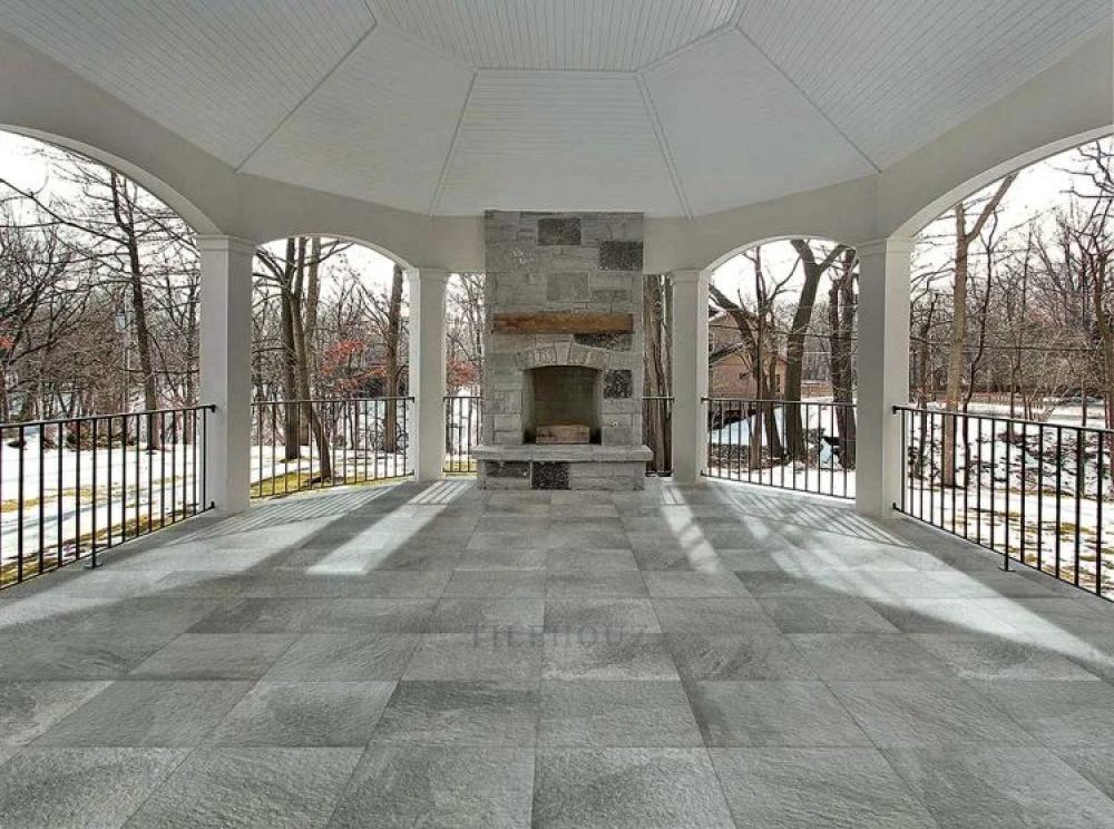 Tilehouz Earth Light Grey 24x24 porcelain paver, 2cm thick for outdoor patio flooring