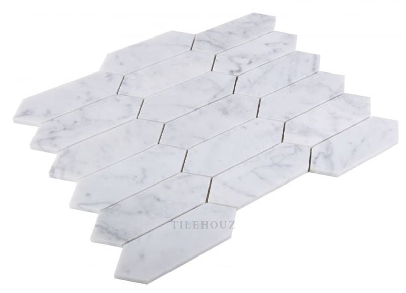 Elongated Hex Carrara Honed 11.75 X 15 Marble