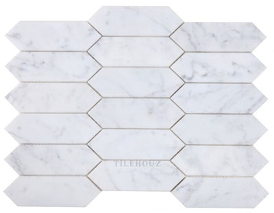 Elongated Hex Carrara Honed 11.75 X 15 Marble