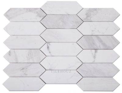 Elongated Hex White 11.75 X 15 Marble