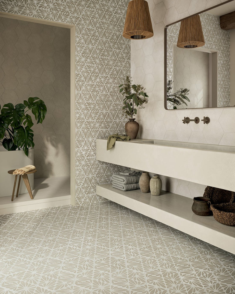 TERRACRETA DIPINTO MARNA HEXAGON PORCELAIN TILE 8.5X10