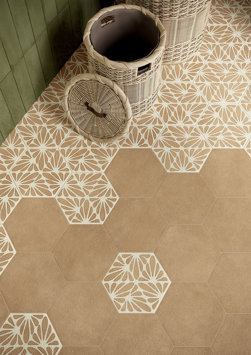 TERRACRETA DIPINTO MARNA HEXAGON PORCELAIN TILE 8.5X10