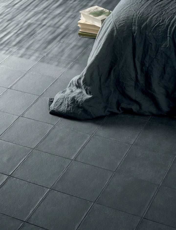 Terracreta Intarsio Argilla hexagon porcelain tile, dark gray, 8.5x10 for walls and ceilings