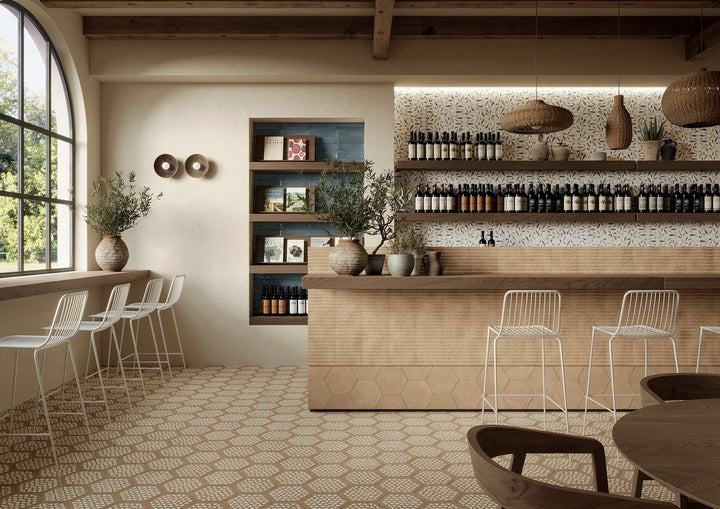 Terracreta intarsio argilla hexagon porcelain tile 8.5x10 by Tilehouz, wall &amp; ceiling tile