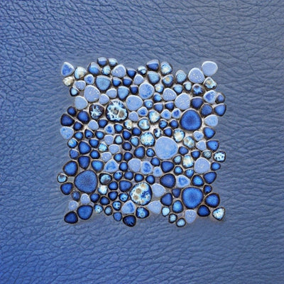 Growing Azure Pebble 11.5 X Porcelain Mosaic Tile Handmade