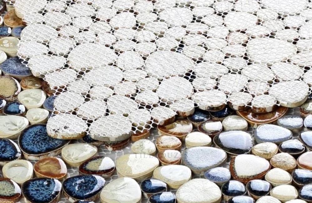 Rust Pibble Growing Blue Rust Pebble 11.50 x 11.50 Porcelain Mosaic Tile – Tilehouz
