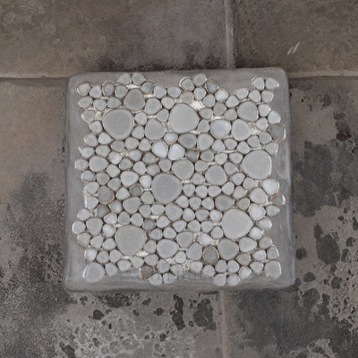 Growing Grey Pebble 11.5 X Porcelain Mosaic Tile Handmade