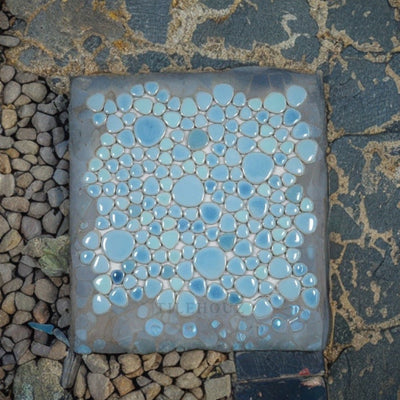 Growing Jewel Blue Pebble 11.5 X Porcelain Mosaic Tile Handmade