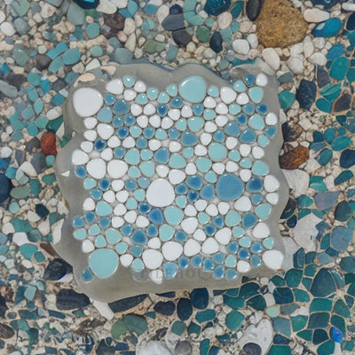 Growing Jewel Iris Pebble 11.5 X Porcelain Mosaic Tile Handmade