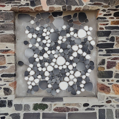 Growing Loft Grey Pebble 11.50 X Porcelain Mosaic Tile Handmade