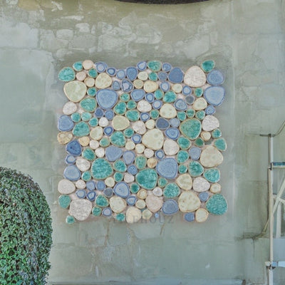 Growing Sea Pebble 11.5 X Porcelain Mosaic Tile Handmade