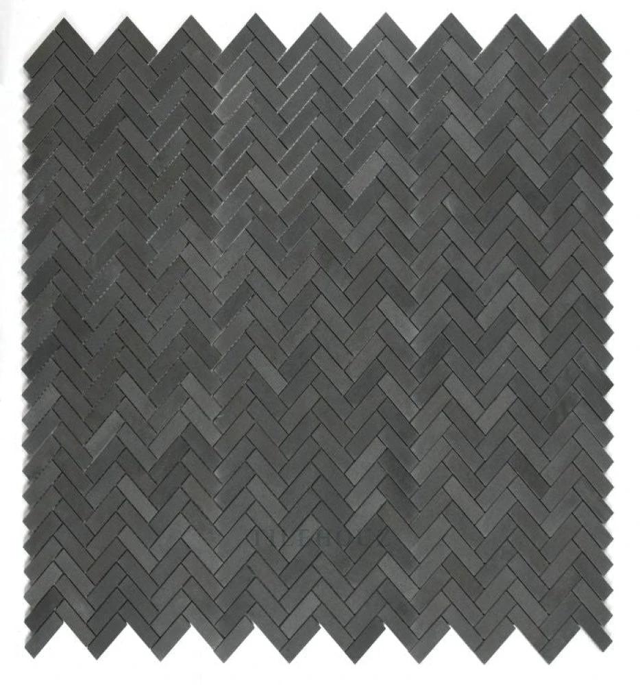 Basalt 1x3 herringbone mosaic tile, black charcoal for wall and ceiling applications