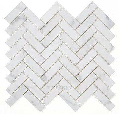 Herringbone Calacatta White Honed 11.25 X 12.5 Marble