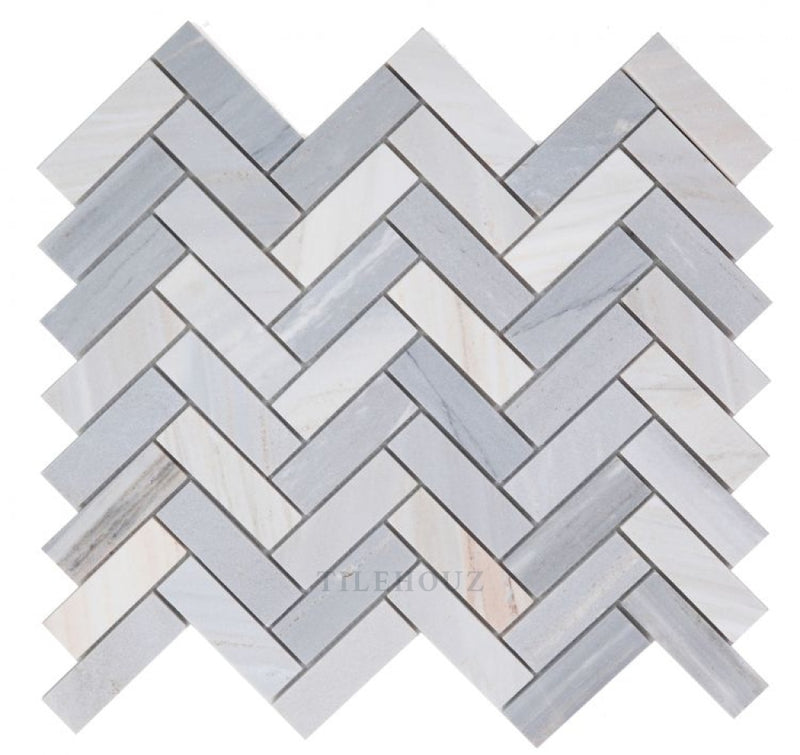 Herringbone Italian Blue 11 X 12.5 Marble