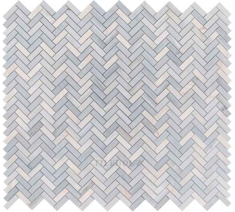 Herringbone Italian Blue 11 X 12.5 Marble