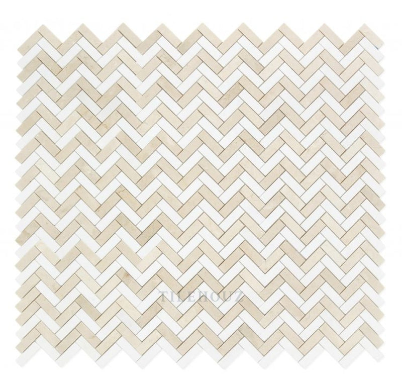 Herringbone Marfil 11 X 12.5 Marble