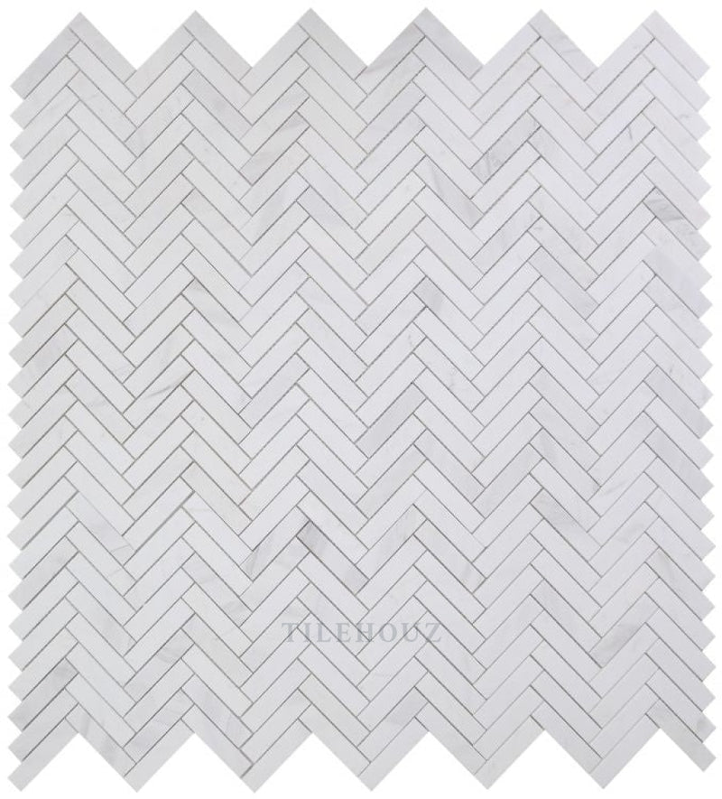 Herringbone White 11.25 X Marble