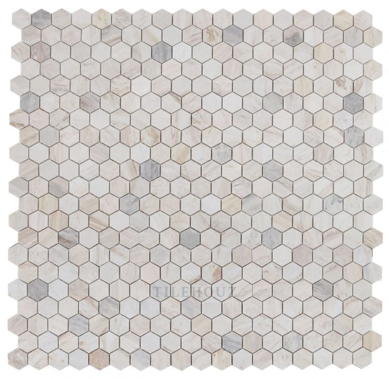 Hexagon 2 X Eurasian Marble Mosaic 11.75 12