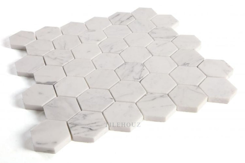 Hexagon Calacatta White 2 X Marble Mosaic