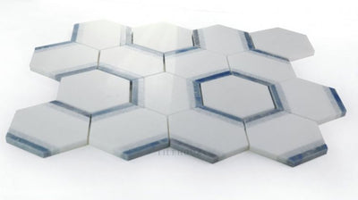 Hexagon Royal Sapphire Honed Marble Mosaic 12 X 13.75 (1.15 Sqft)