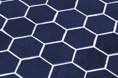 Hexagon Zelik Xl Blue 11.25 X Glass Mosaic Tile