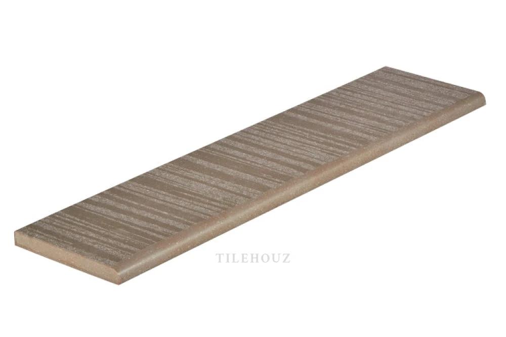 Horizon Grey bullnose 3x12 porcelain tile by Tilehouz, wall tile with grooved texture