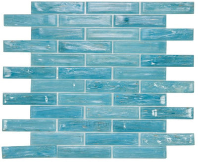 Hot Long Clear Blue 12 X 12.75 Glass Mosaic Tile
