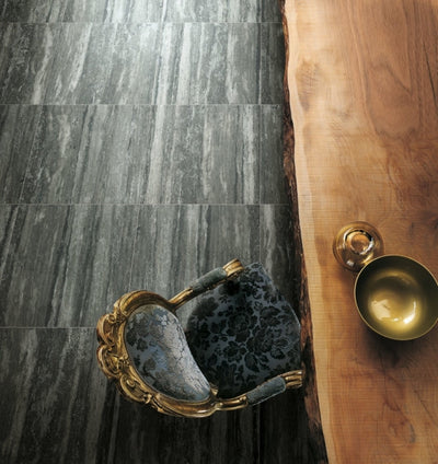 I-Travertini Black Glossy 16 X 32 Porcelain Tiles