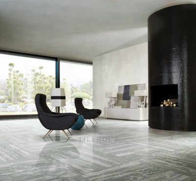 I-Travertini Grey Glossy 16 X 32 Porcelain Tiles