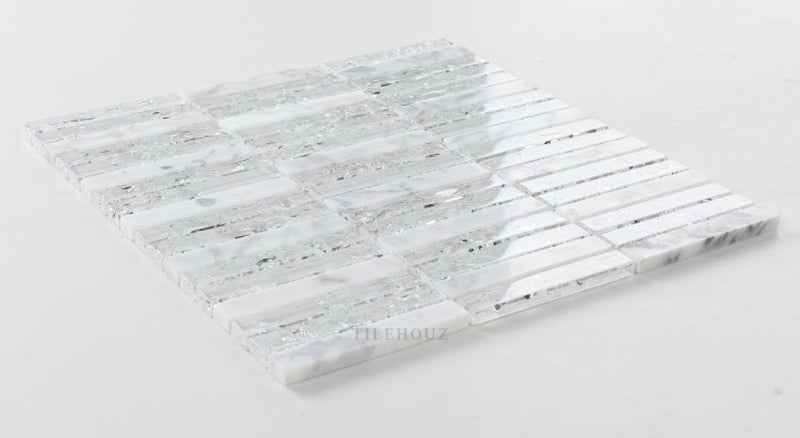 Icy Band 11.75 X 12 Glass Mosaic Tile