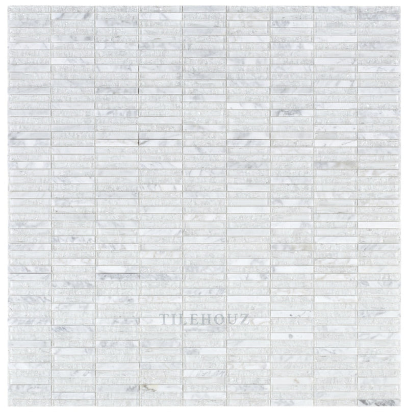 Icy Band 11.75 X 12 Glass Mosaic Tile