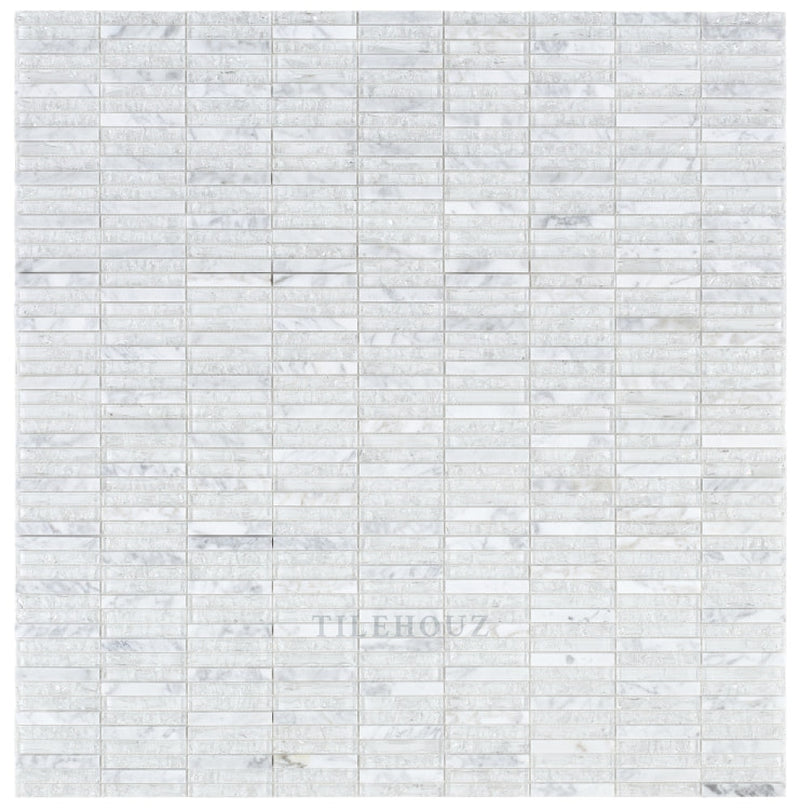 Icy Band 11.75 X 12 Glass Mosaic Tile