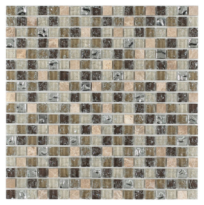 Icy Grey Mini 12 X Glass Mosaic Tile